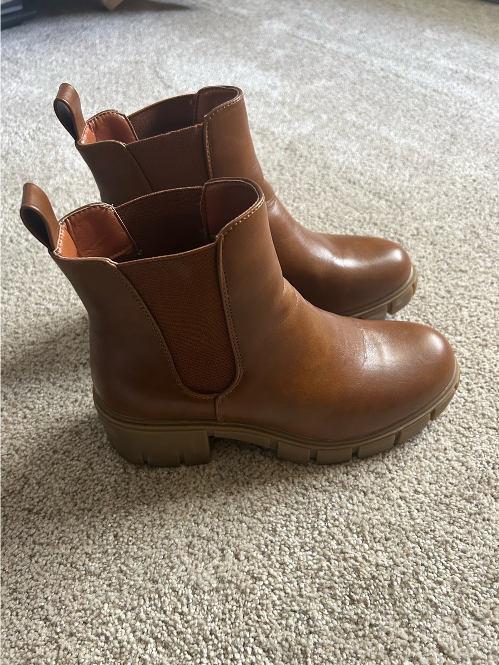 Women’s Brown Chelsea Lug Ankle Boots